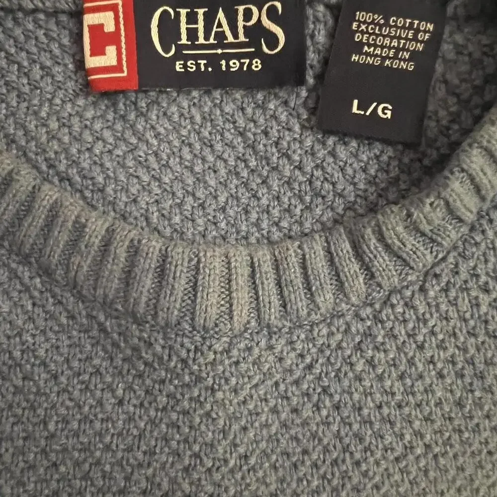 Chaps vintage light blue knit sweater knit Size Large